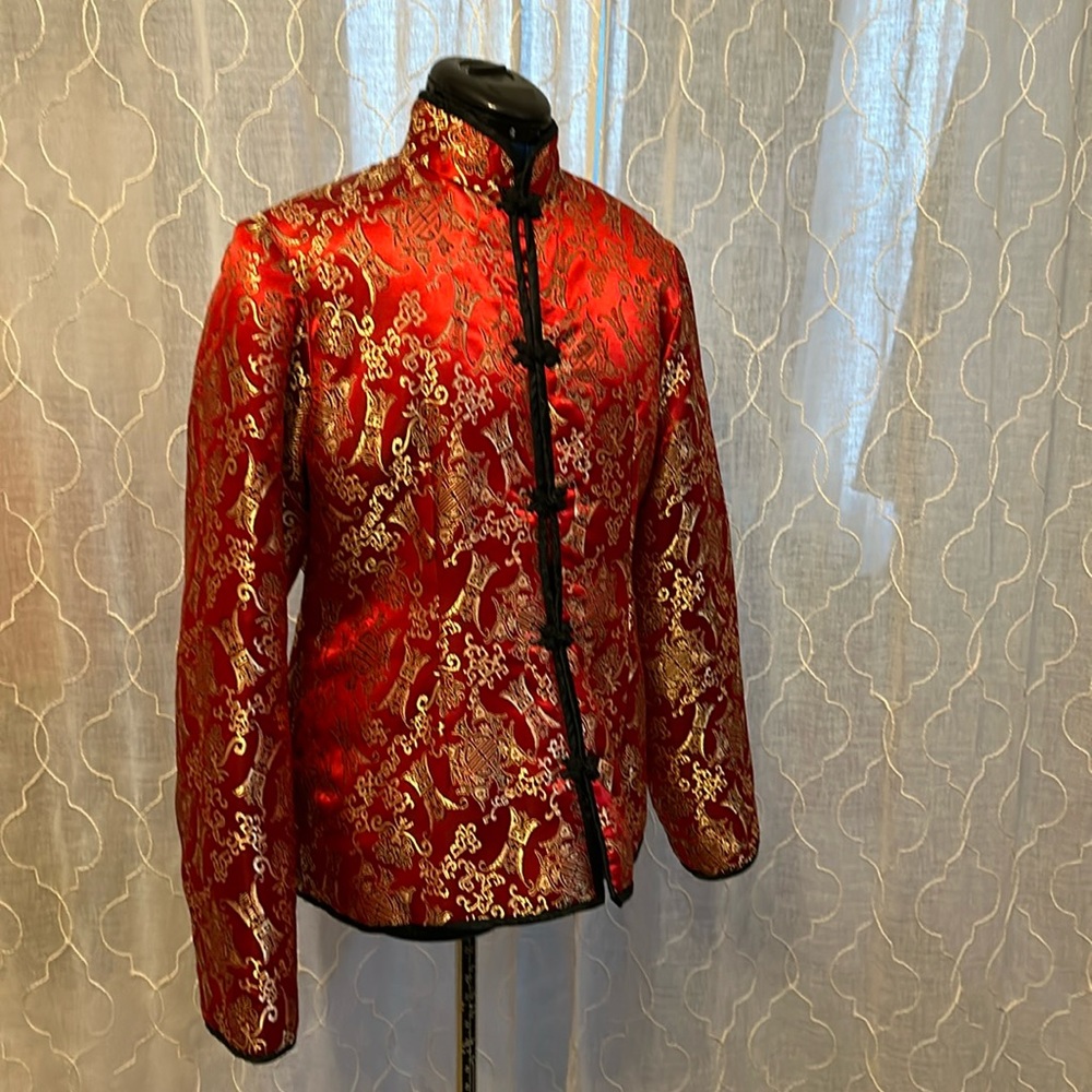 Vintage Traditional Hand Made Quilted Chinese Frog Closure Jacket